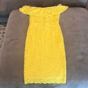 Yellow lace dress